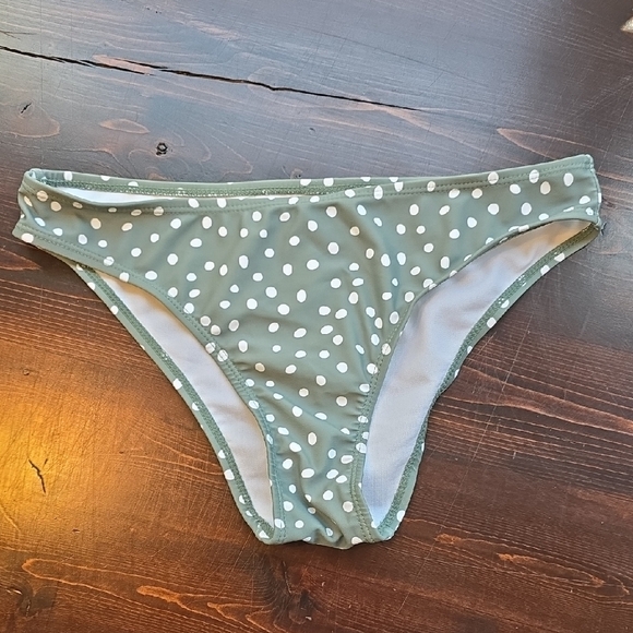 SHEIN Green Polka Dot Bikini Bottom - Picture 1 of 2